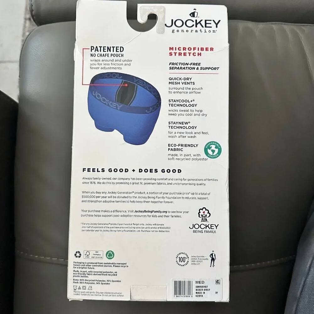 Jockey Generation Men’s 3 Pack Microfiber Stretch No Chafe Boxer Brief Medium